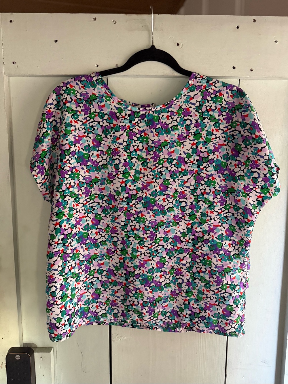 Vintage Floral Print Short Sleeve Top
